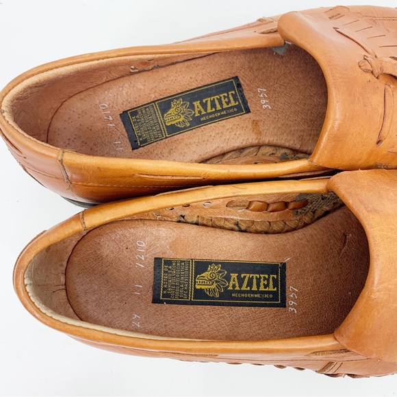 Aztec Made in Mexico Woven Leather Loafer with Tassels. Mens size 11 - Picture 5 of 6